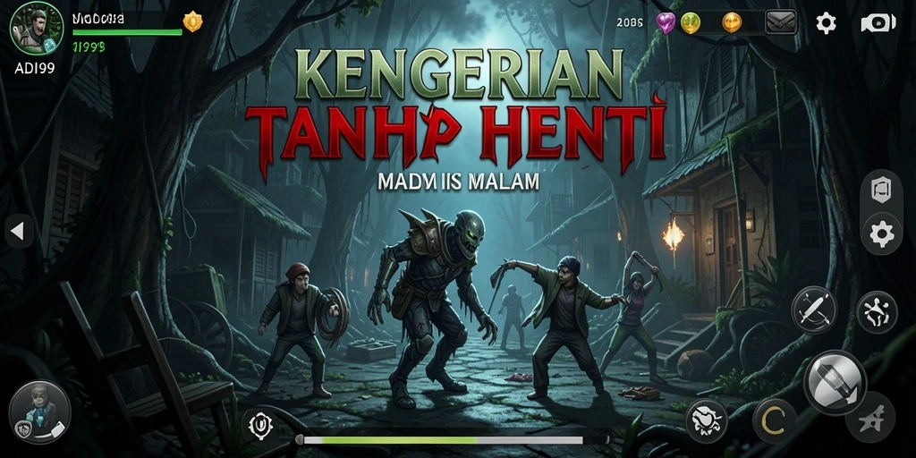 Tangkapan layar gameplay ADI99 menunjukkan suasana menegangkan dan mencekam.