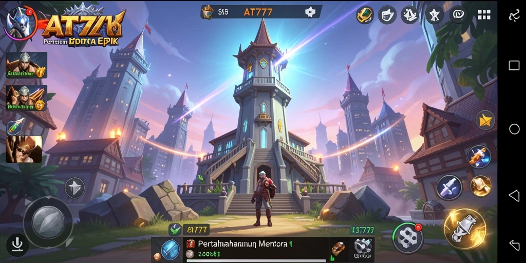 Screenshot AT777 menampilkan aksi seru dalam Tower Defense.