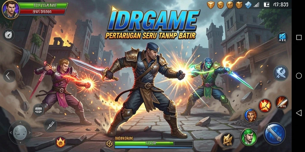 Tampilan gameplay IDRGAME yang penuh aksi dan pertarungan seru.