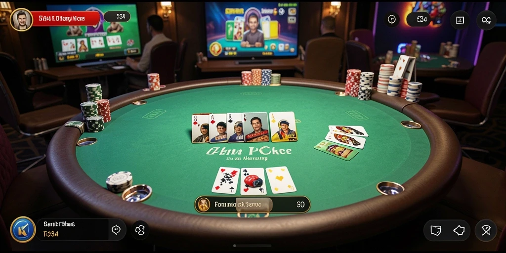 Tampilan gameplay Poker yang menarik dalam aplikasi K234.