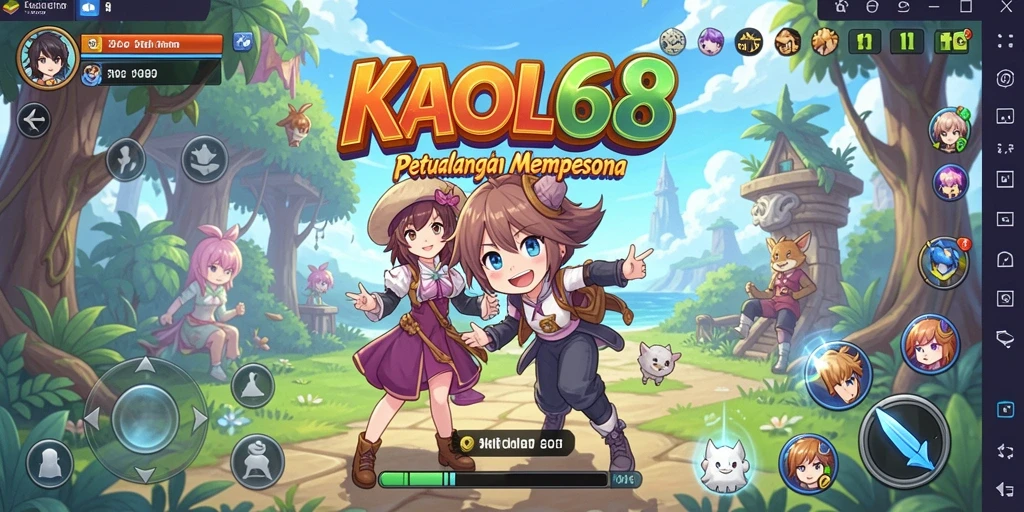 Tampilan gameplay KAOL68 dengan karakter anime yang menawan.
