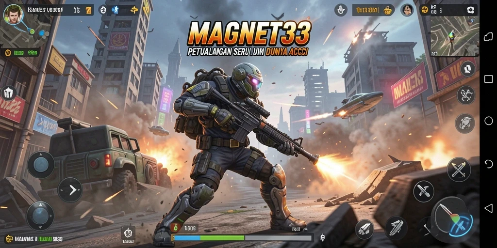 Tangkapan layar utama <strong>MAGNET33</strong> menampilkan aksi pertempuran yang mendebarkan.