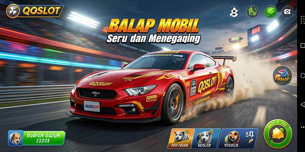 Tangkapan layar QQSLOT menampilkan aksi balap mendebarkan.