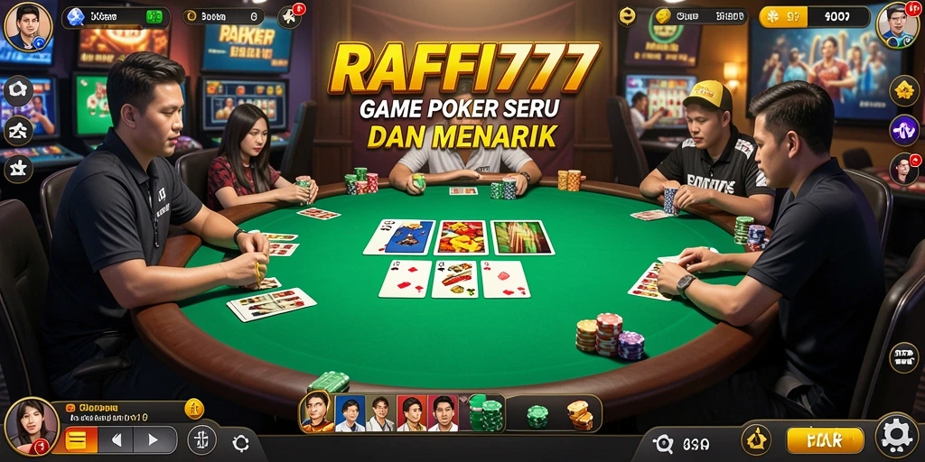 Screenshot utama RAFFI777 menampilkan gameplay seru saat bermain Poker.