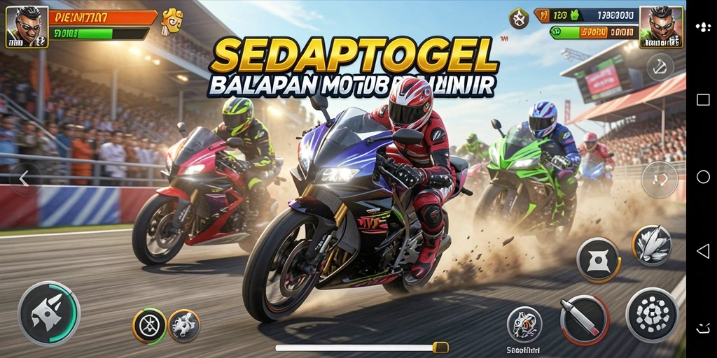 Gameplay SEDAPTOGEL yang menegangkan di lintasan balap.