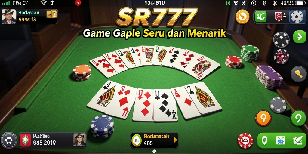 Tampilan gameplay SR777 yang menampilkan suasana permainan Gaple.