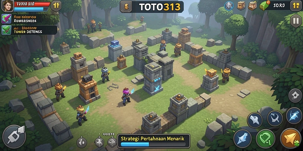 Tampilan gameplay TOTO313 yang seru dalam genre Tower Defense.