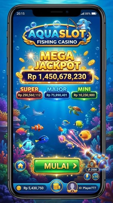 Tampilan utama aplikasi Aquaslot yang menarik dan user-friendly.